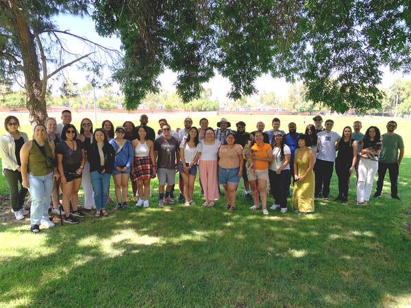 Group photo taken at the summer retreat