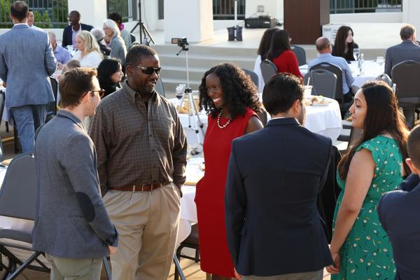 Takesha Cooper with residents